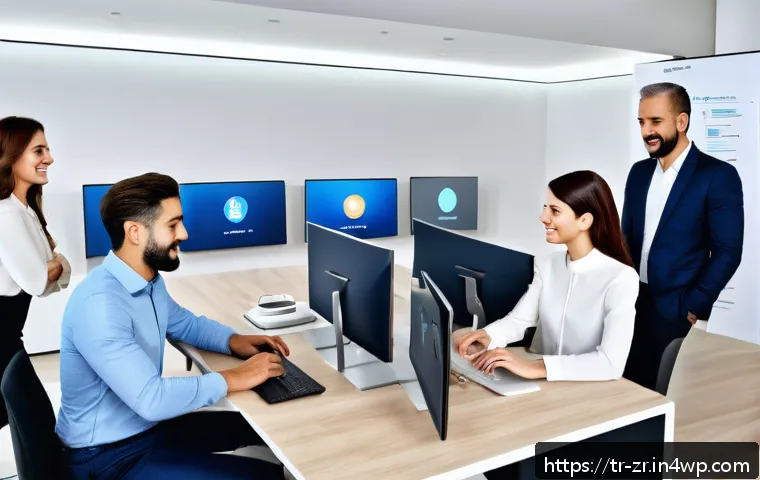 마켓플레이스 운영자의 역할과 책임 - A modern Turkish marketplace office environment showing a diverse team of professionals collaboratin...